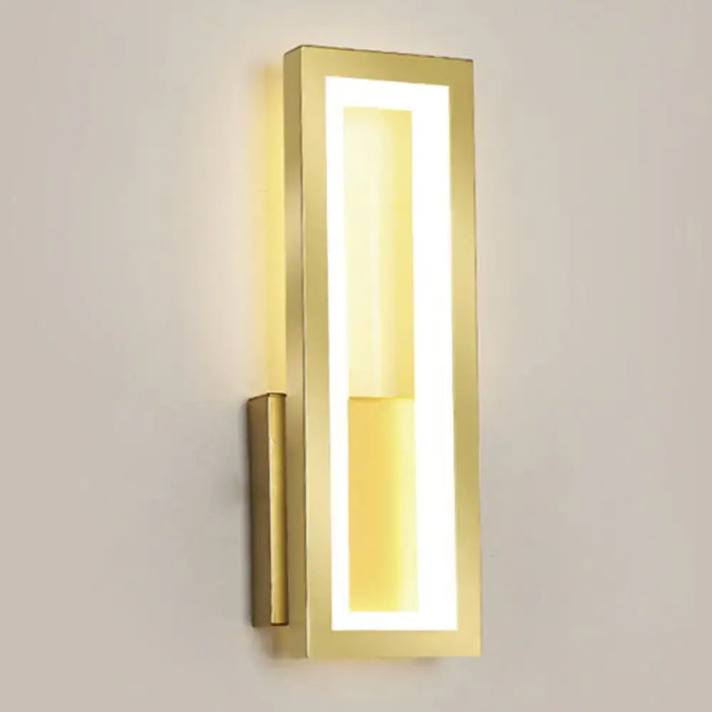 Modern LED wall sconce with gold brass finish and acrylic inner panel Decorbites on Tampa Home & Garden Store