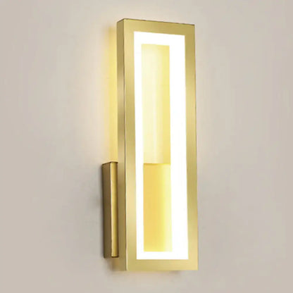 Modern LED wall sconce with gold brass finish and acrylic inner panel Decorbites on Tampa Home & Garden Store