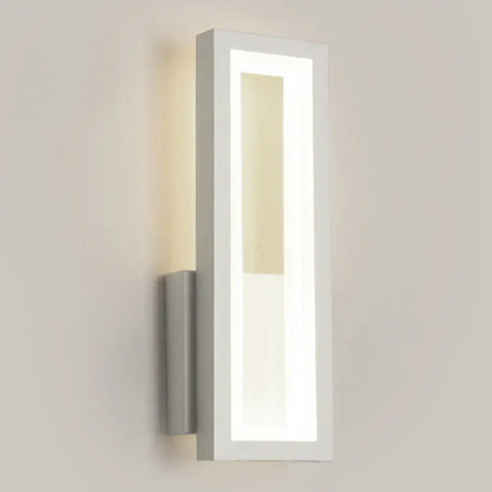 Modern LED wall sconce with acrylic inner panel, white finish, Decorbites on Tampa Home & Garden Store