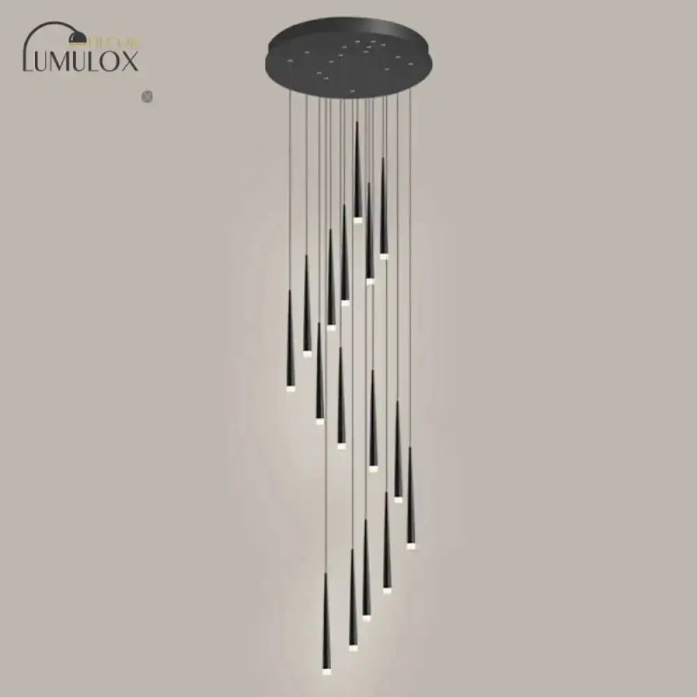 Modern black minimalist multi ceiling pendant lighting Decorbites with cascading rods on Tampa Home & Garden Store
