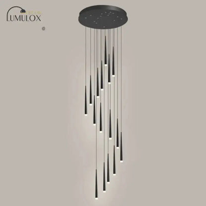 Modern black minimalist multi ceiling pendant lighting Decorbites with cascading rods on Tampa Home & Garden Store