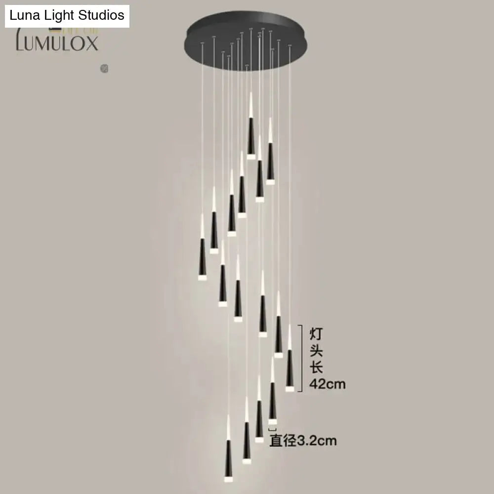 Pendant light Decorbites modern black minimalist metallic multi pendant staircase ceiling light on Tampa Home & Garden Store