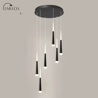 Pendant lighting: modern black minimalist metallic multi-stem ceiling pendant for stairs Decorbites on Tampa Home & Garden Store