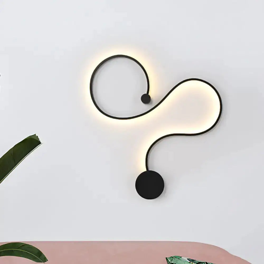 Modern black minimalist wall lamp sconce with white LED glow for living room Decorbites on Tampa Home & Garden Store