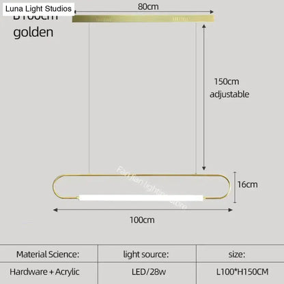 Decorbites black pendant light with 100 cm wide curved bar and 150 cm adjustable suspension on Tampa Home & Garden Store