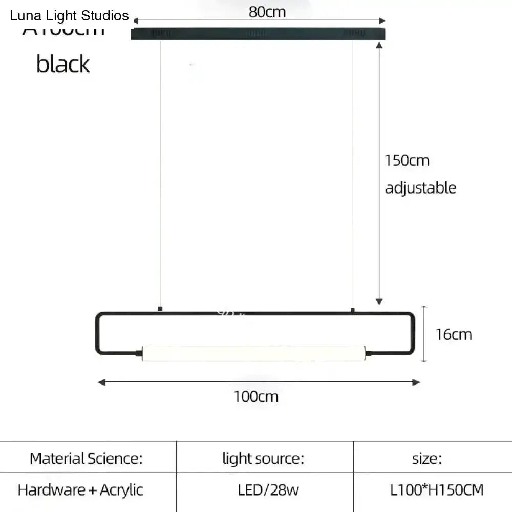 Pendant light Decorbites modern black Nordic bar with LED tube for kitchen on Tampa Home & Garden Store