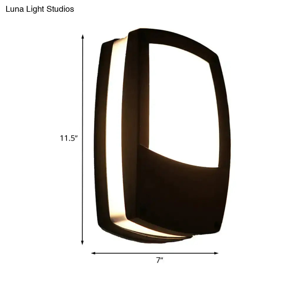 Modern Black Outdoor LED Wall Light for Patio