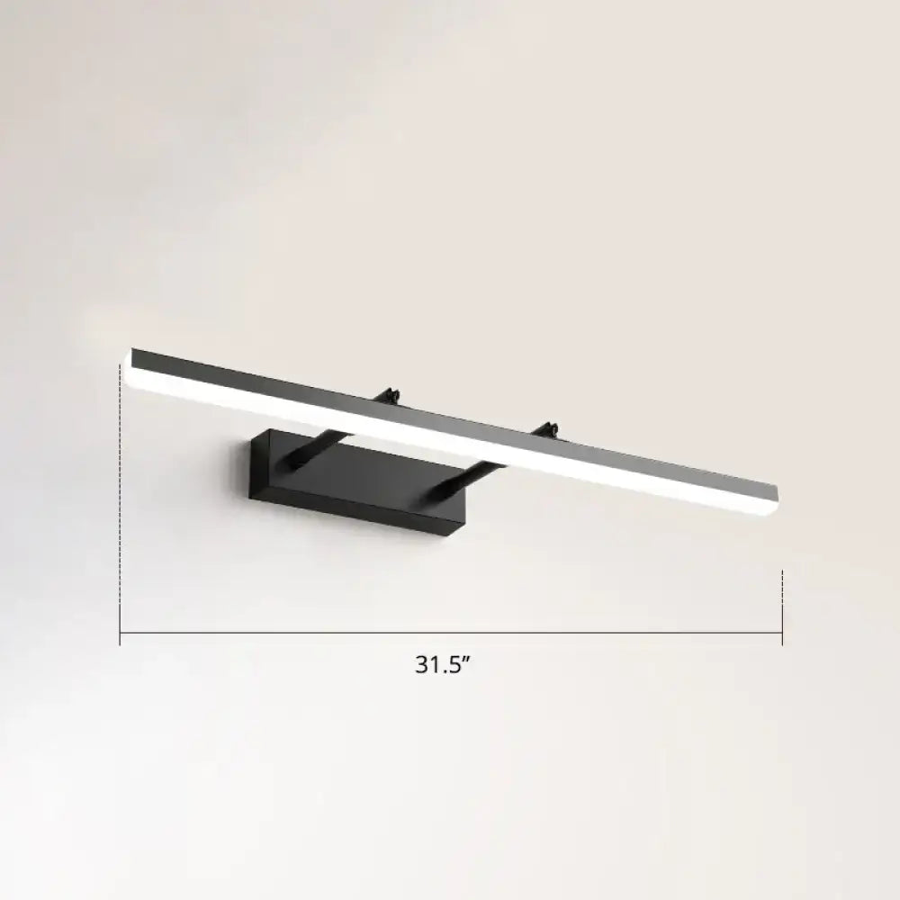 Decorbites modern black pivoting bar LED vanity wall light for bedroom, 31.5in span on Tampa Home & Garden Store