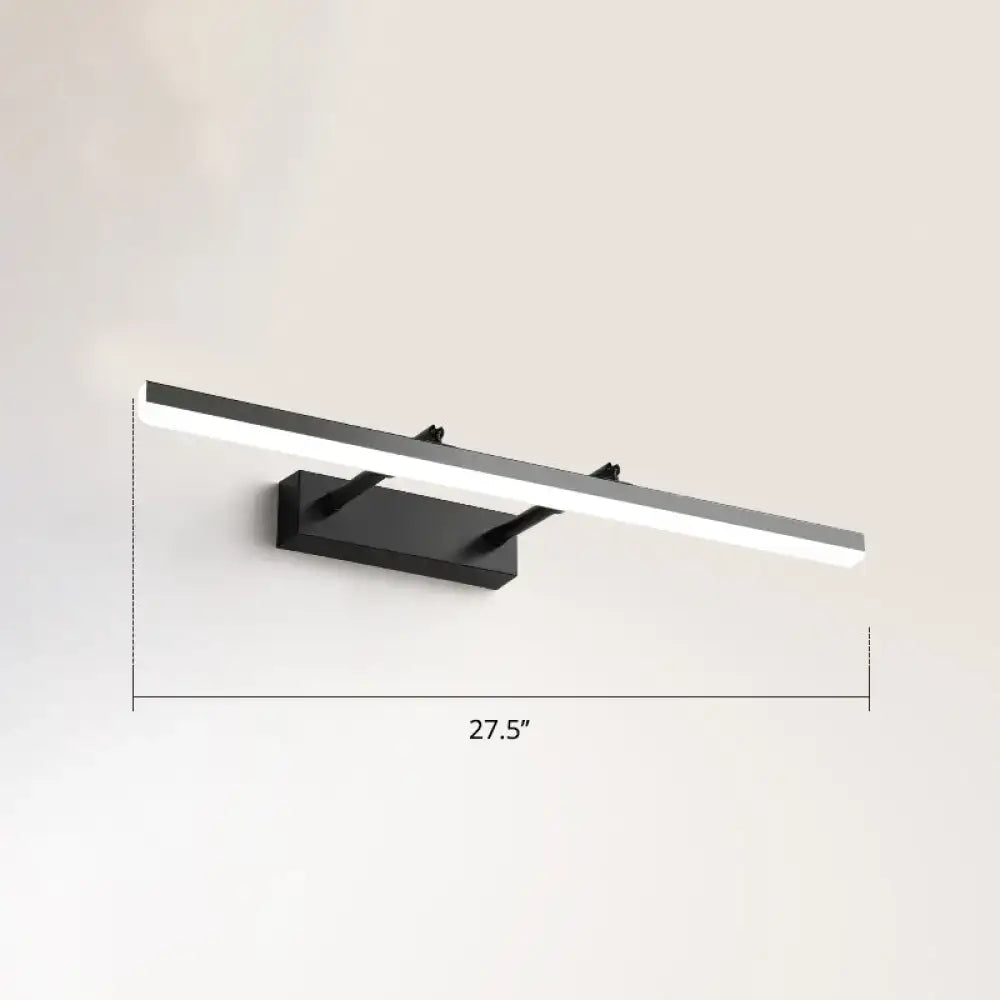 Modern black pivoting LED vanity light bar wall mount for bedroom, 27.5 inch long on Tampa Home & Garden Store