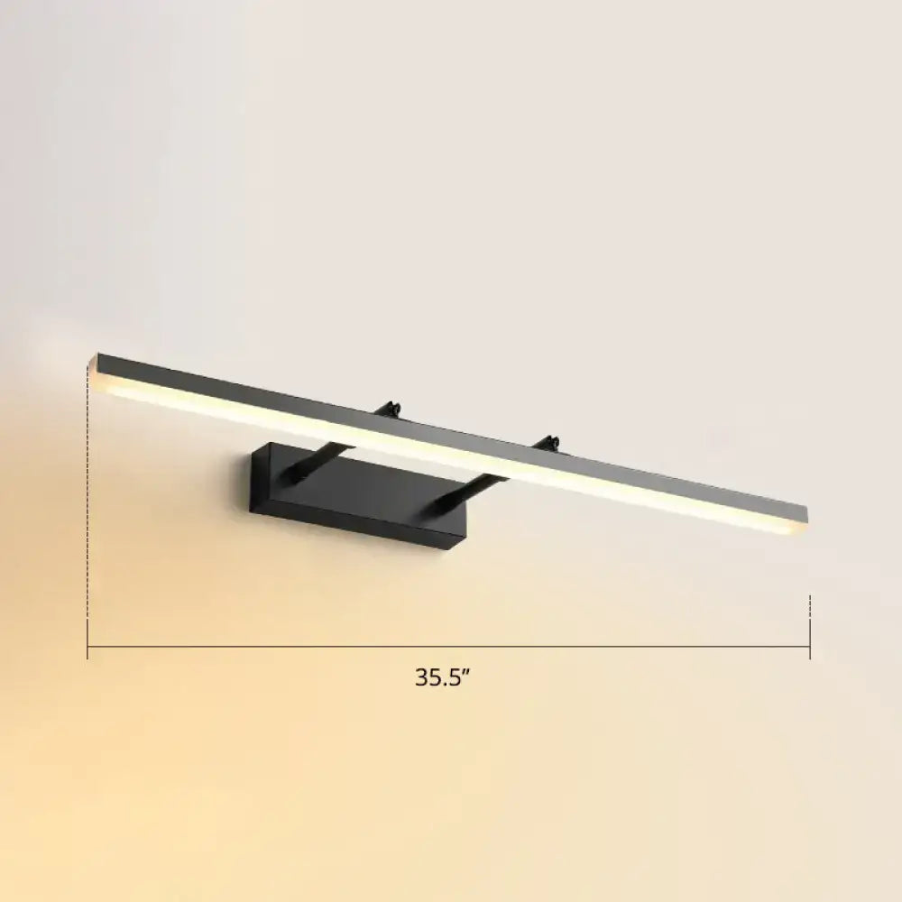 Modern black pivoting bar LED wall mount bedroom vanity light by Decorbites, 35.5-inch span on Tampa Home & Garden Store
