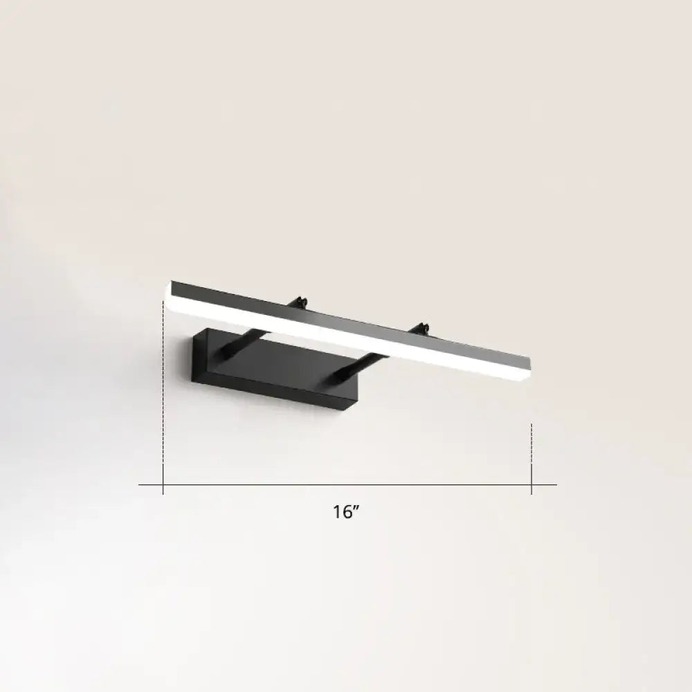 Modern black pivoting bar LED wall mount vanity light by Decorbites, 16-inch on Tampa Home & Garden Store