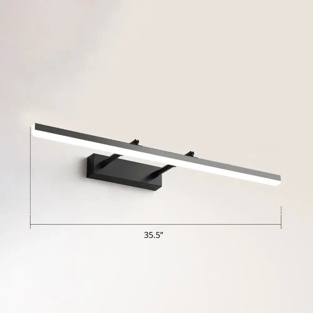 Modern black pivoting bar LED wall mount for bedroom vanity, 35.5 inch span on Tampa Home & Garden Store