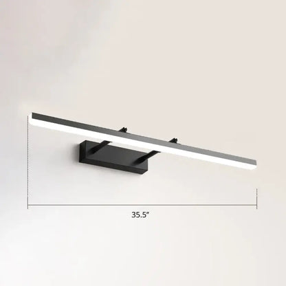 Modern black pivoting bar LED wall mount for bedroom vanity, 35.5 inch span on Tampa Home & Garden Store
