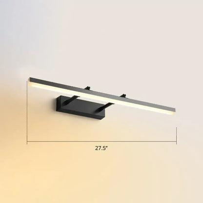 Modern black pivoting bar LED wall mount bedroom vanity light by Decorbites, 27.5in long on Tampa Home & Garden Store