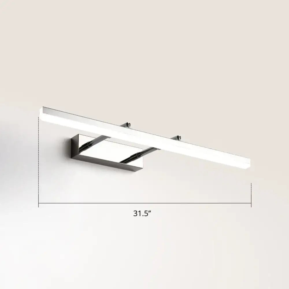 Modern black pivoting bar LED vanity wall light with square mount, 31.5 inch long on Tampa Home & Garden Store