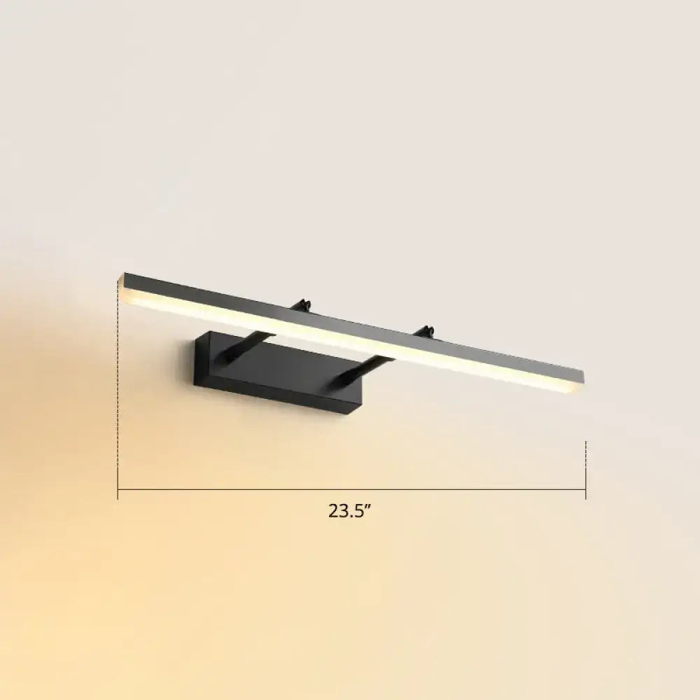 Modern black pivoting LED bedroom vanity bar light by Decorbites on wall mount, 23.5in wide on Tampa Home & Garden Store