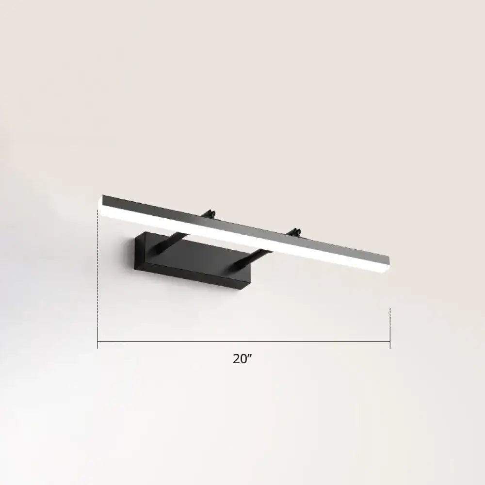 Modern black pivoting bar LED vanity light, Decorbites, 20 inches long, wall mount with arms on Tampa Home & Garden Store