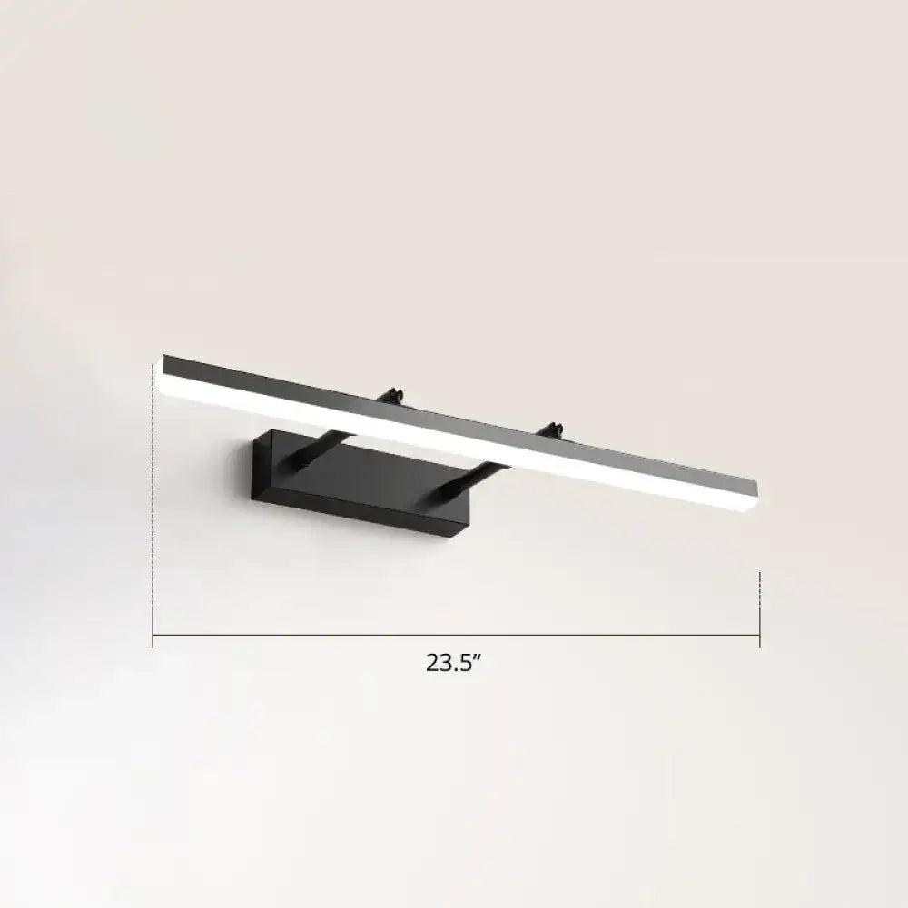 Decorbites modern black pivoting bar LED wall mount vanity light for bedroom, 23.5in wide on Tampa Home & Garden Store