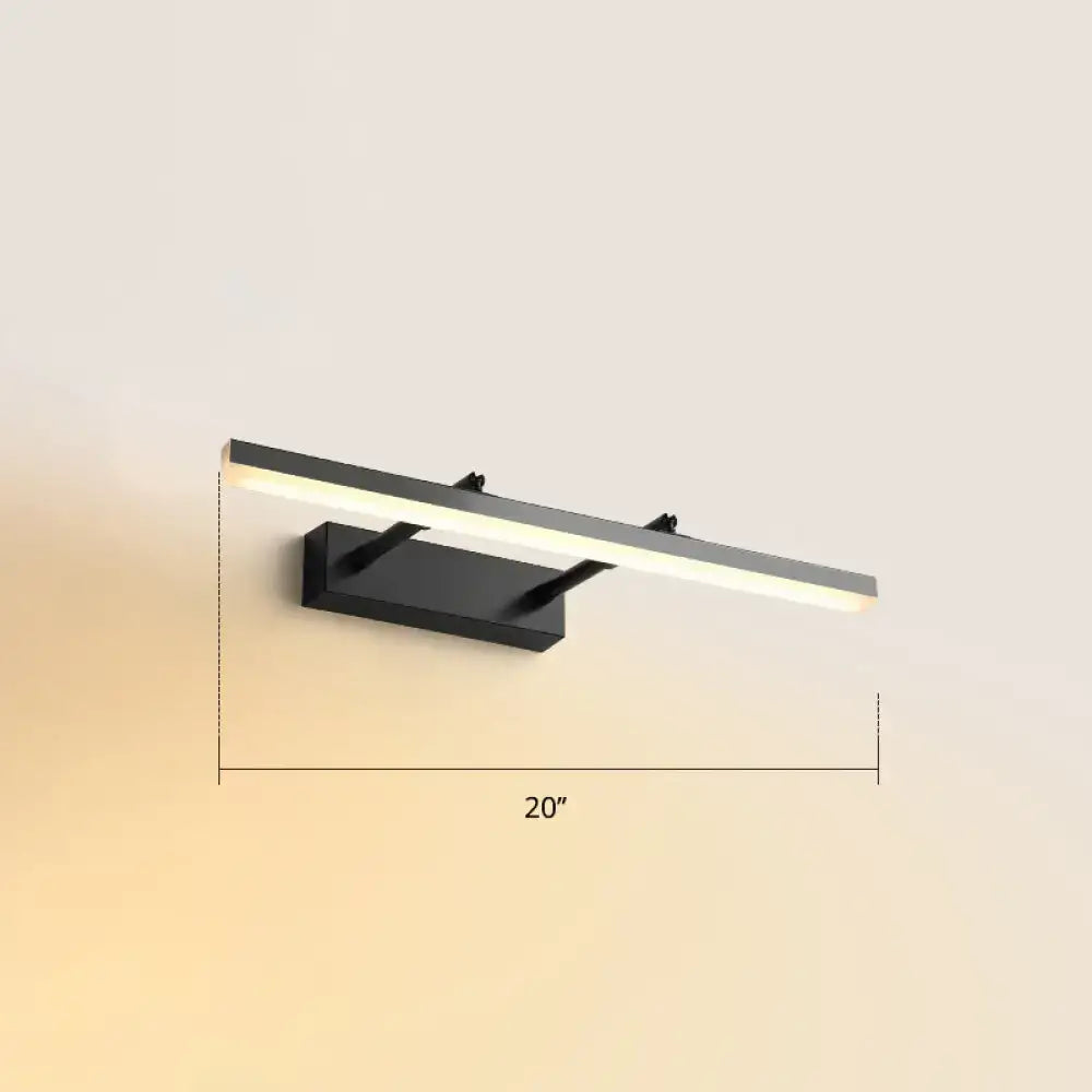 Modern black pivoting bar LED vanity light, 20in long, wall mount Decorbites on Tampa Home & Garden Store