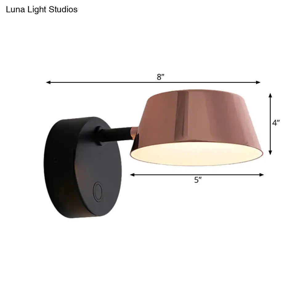 Copper Modern Sconce Light by Decorbites with copper shade and black round wall mount on Tampa Home & Garden Store