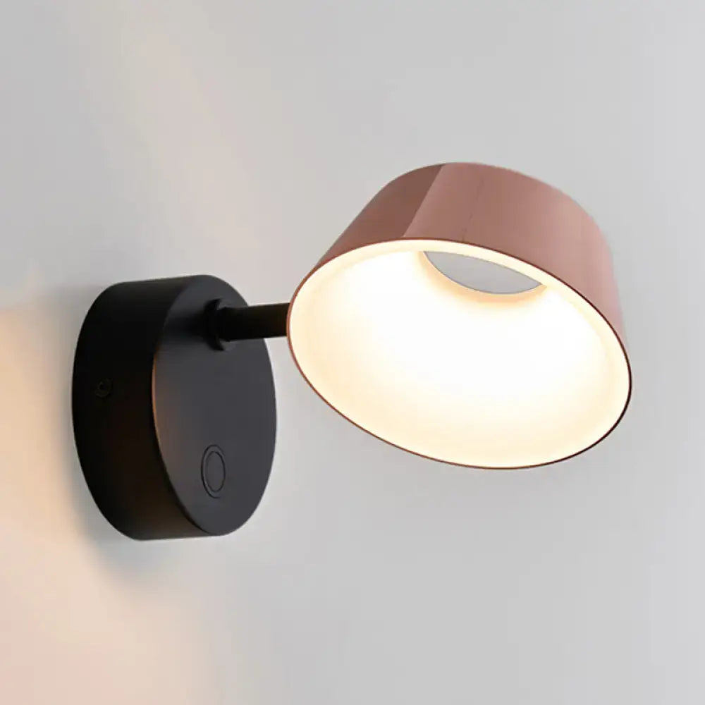 Copper Modern Sconce Light with black wall mount and warm inner glow by Decorbites on Tampa Home & Garden Store