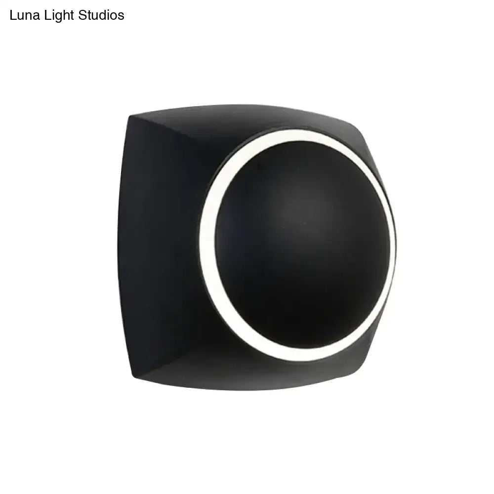 Black industrial LED wall sconce with round LED ring by Decorbites on Tampa Home & Garden Store