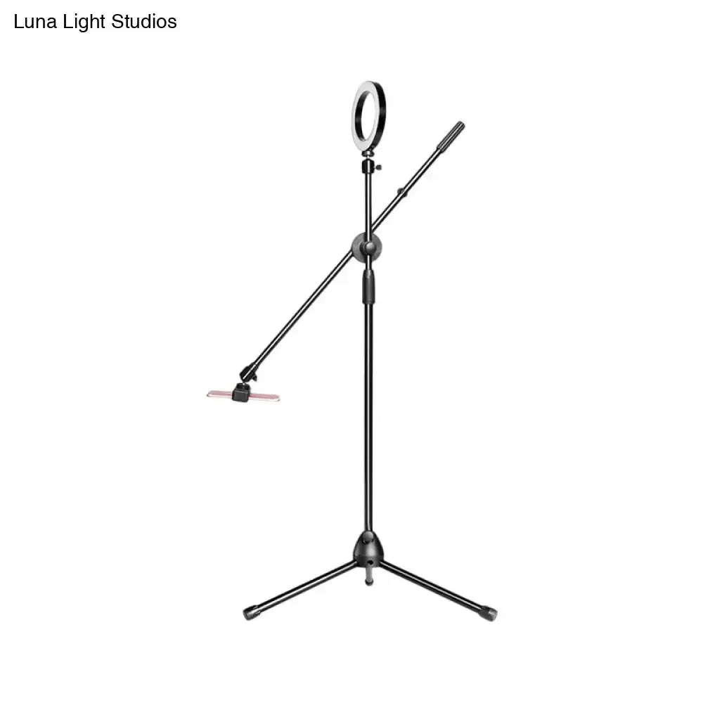 Modern Black Round Led Vanity Lamp with Arm
