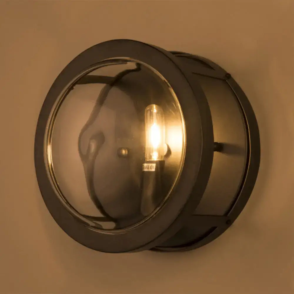 Black metal wall sconce with round crystal shade, Decorbites on Tampa Home & Garden Store