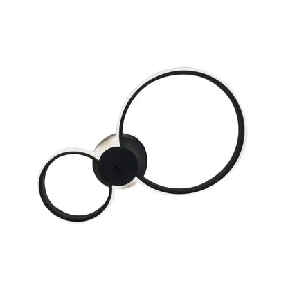 Modern black & silver LED hoop wall lamp with dual rings by Decorbites on Tampa Home & Garden Store