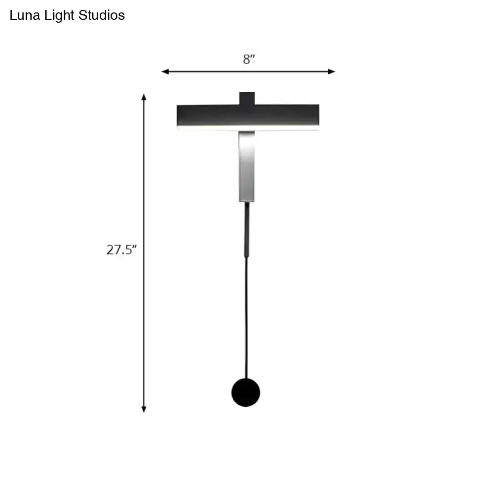 Modern Black and Silver Led Wall Lamp With Arm