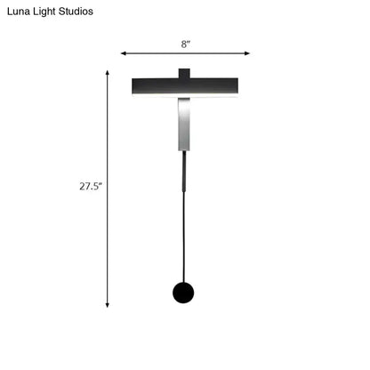 Modern Black and Silver Led Wall Lamp With Arm