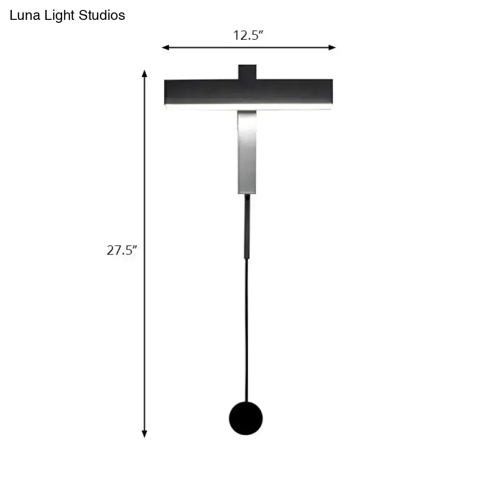 Modern Black and Silver Led Wall Lamp With Arm