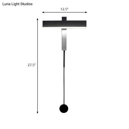 Modern Black and Silver Led Wall Lamp With Arm