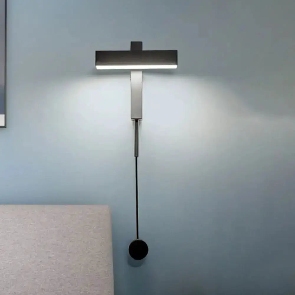 Modern Black and Silver Led Wall Lamp With Arm