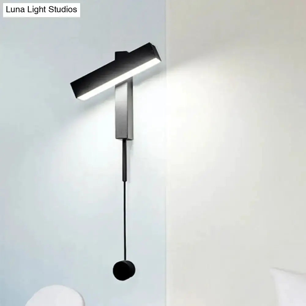 Modern Black and Silver Led Wall Lamp With Arm