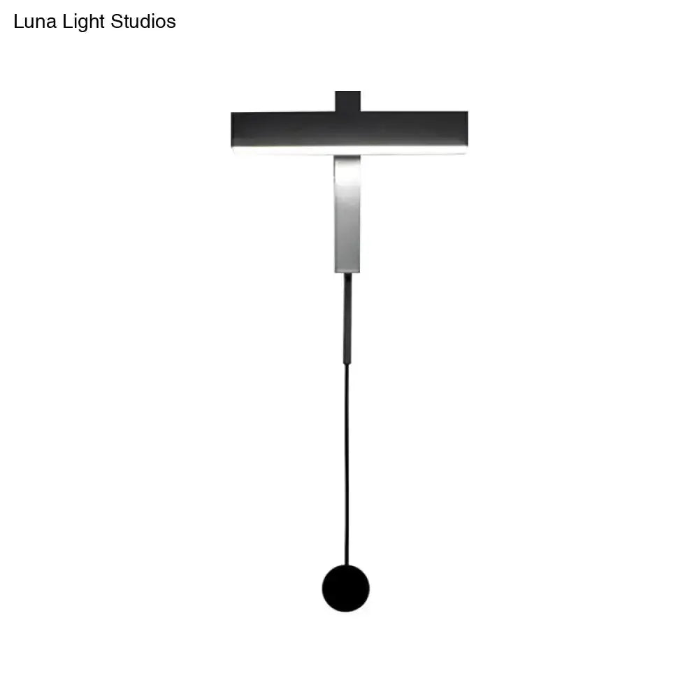 Modern Black and Silver Led Wall Lamp With Arm