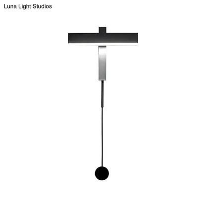 Modern Black and Silver Led Wall Lamp With Arm