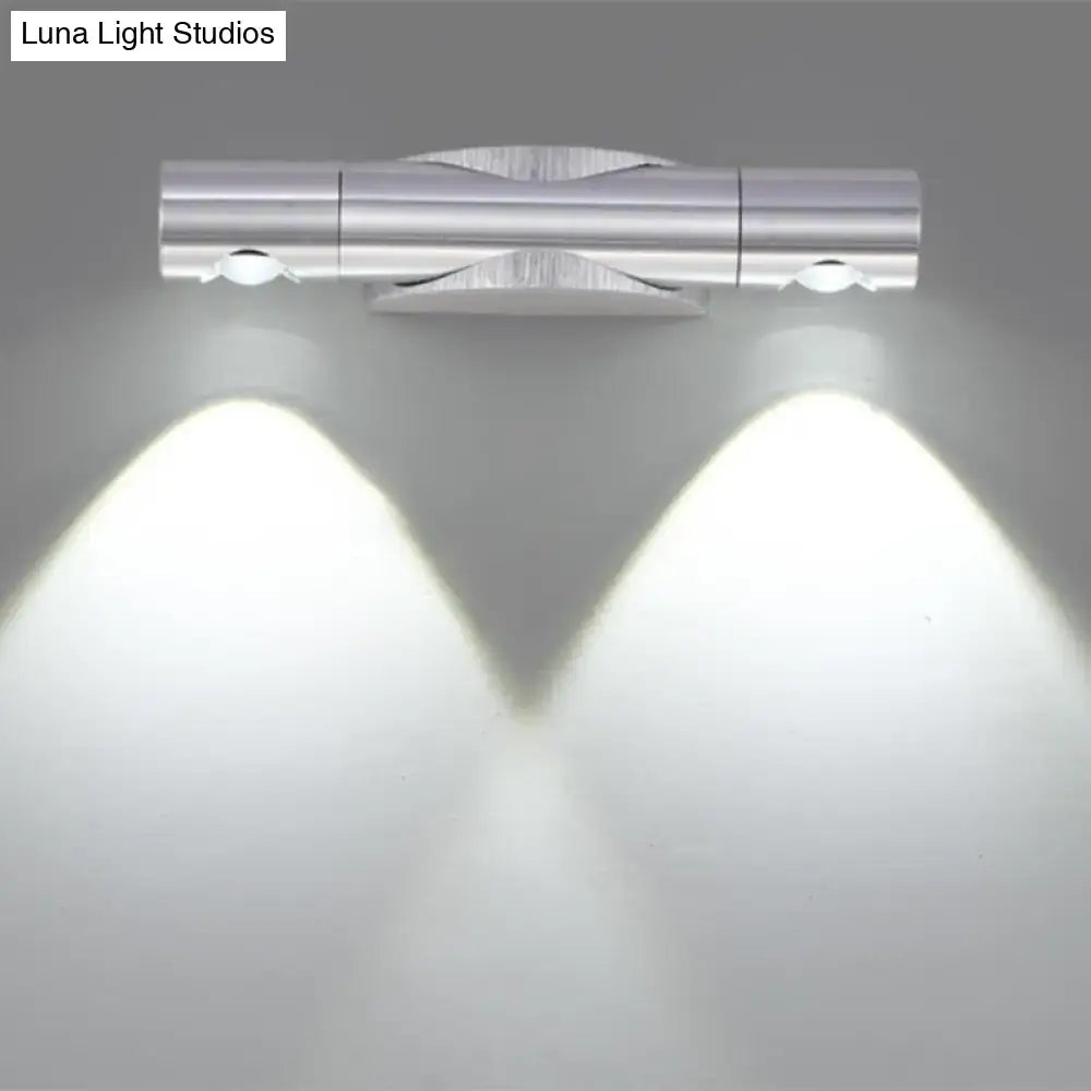 Black LED Tube Fixture dual spotlight wall light with metal finish on Tampa Home & Garden Store