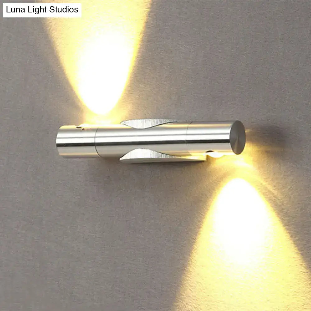 Black LED Tube Fixture by Decorbites, chrome twin-tube wall light for modern interiors on Tampa Home & Garden Store
