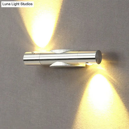 Black LED Tube Fixture by Decorbites, chrome twin-tube wall light for modern interiors on Tampa Home & Garden Store