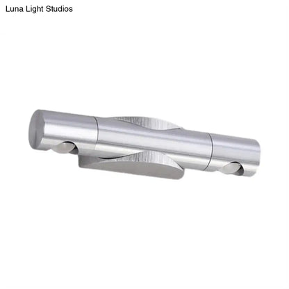 Silver metal LED tube fixture with dual cylindrical ends and twist center on Tampa Home & Garden Store