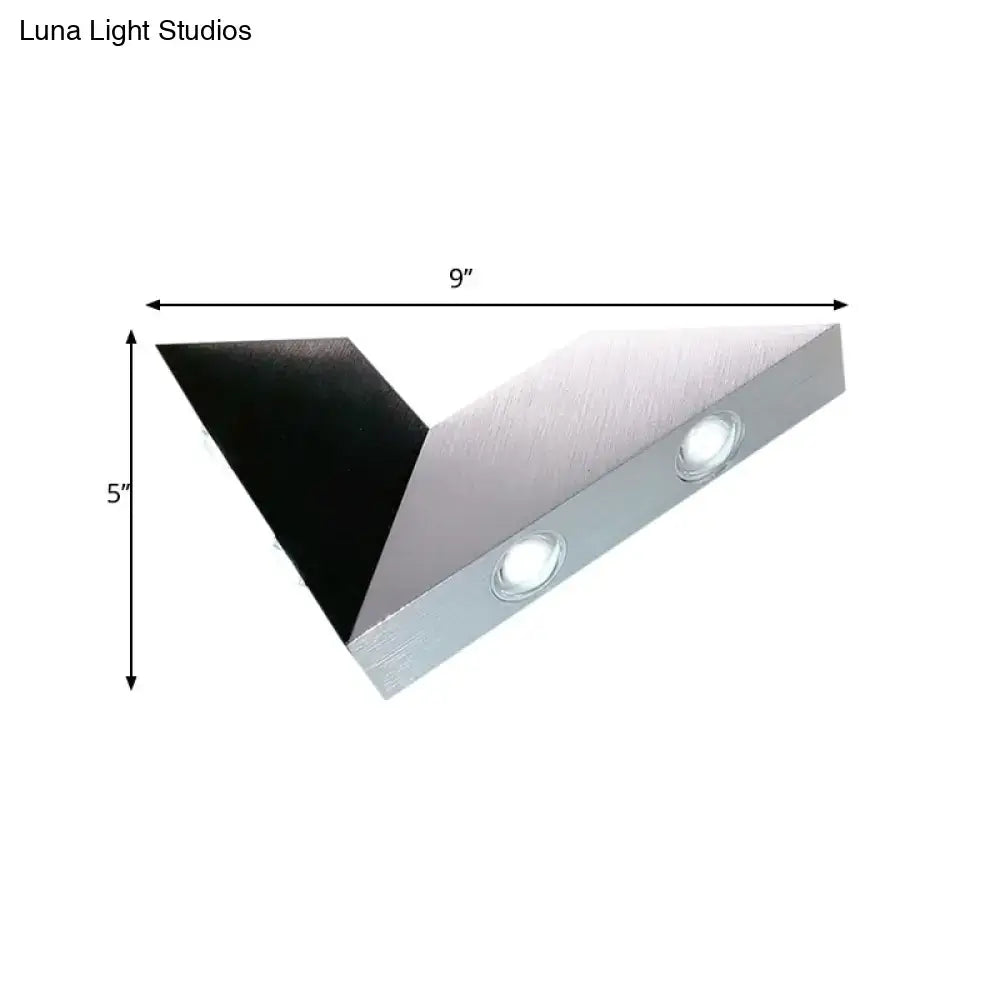 Black metal RGB sconce by Decorbites; angled wall light with two LEDs, 9in long x 5in high on Tampa Home & Garden Store