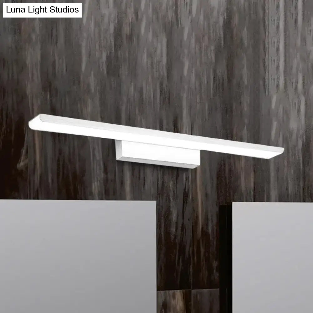 Modern black & silver rectangular bathroom vanity light in aluminum, wall-mounted slim bar fixture on Tampa Home & Garden Store