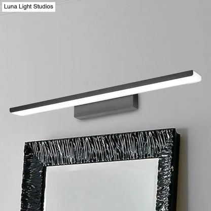 Modern black and silver aluminum rectangle bathroom vanity light, linear LED, wall-mounted on Tampa Home & Garden Store