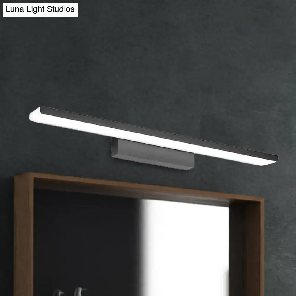 Bathroom vanity light modern black and silver rectangle aluminum fixture above mirror on Tampa Home & Garden Store