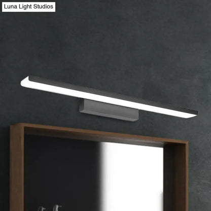 Bathroom vanity light modern black and silver rectangle aluminum fixture above mirror on Tampa Home & Garden Store
