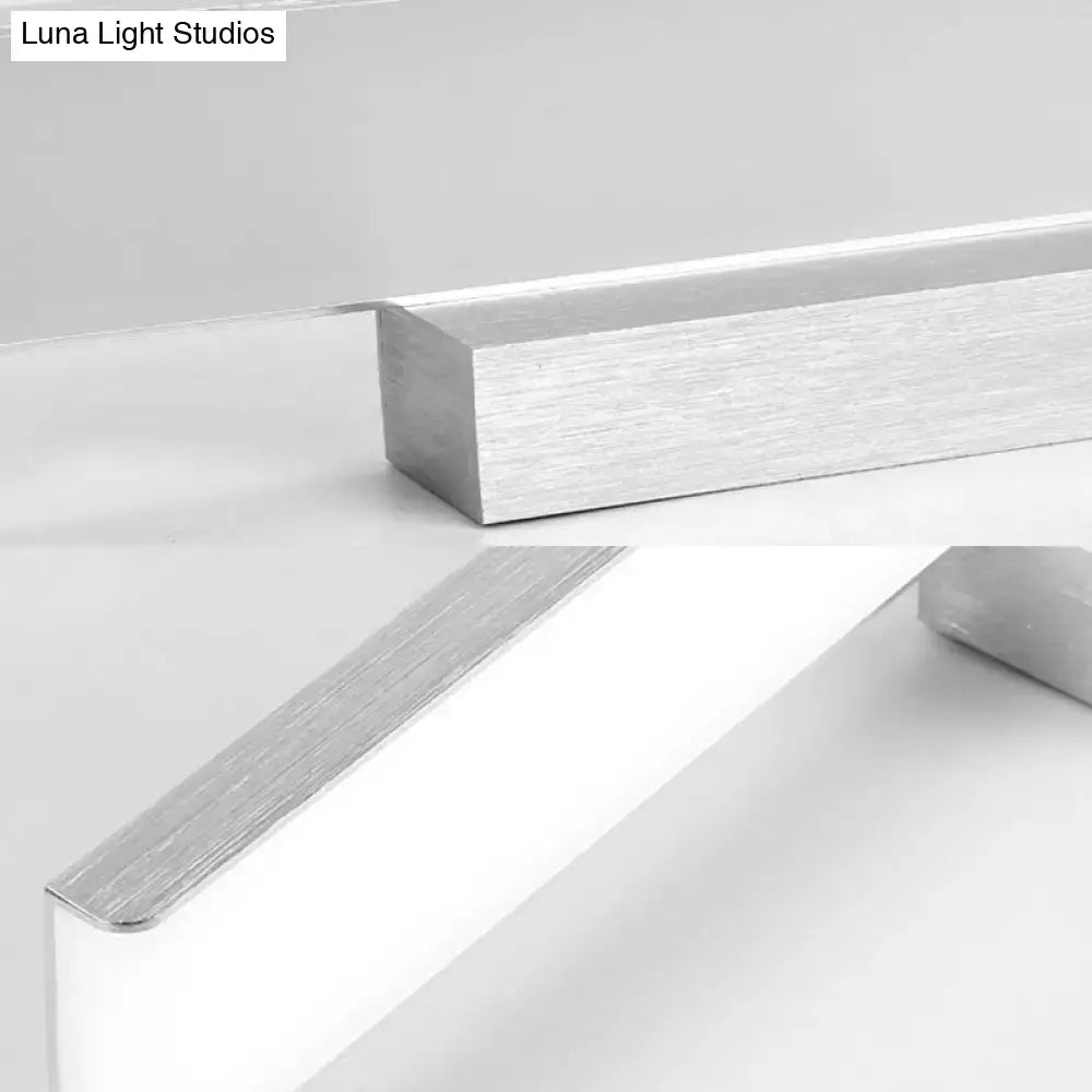 Rectangular aluminum bathroom vanity light in black & silver, wall-mounted, Decorbites on Tampa Home & Garden Store