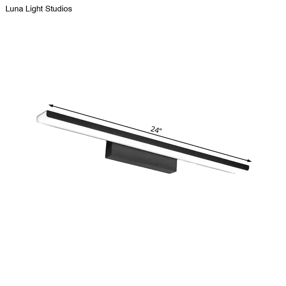 Modern black & silver rectangle bathroom wall vanity light aluminum by Decorbites, 24-inch on Tampa Home & Garden Store