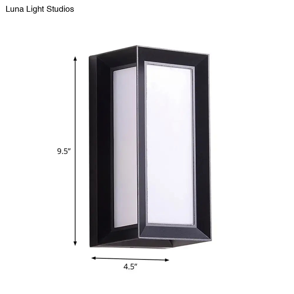 Black sound-activated wall sconce with frosted panel and metal frame Decorbites on Tampa Home & Garden Store