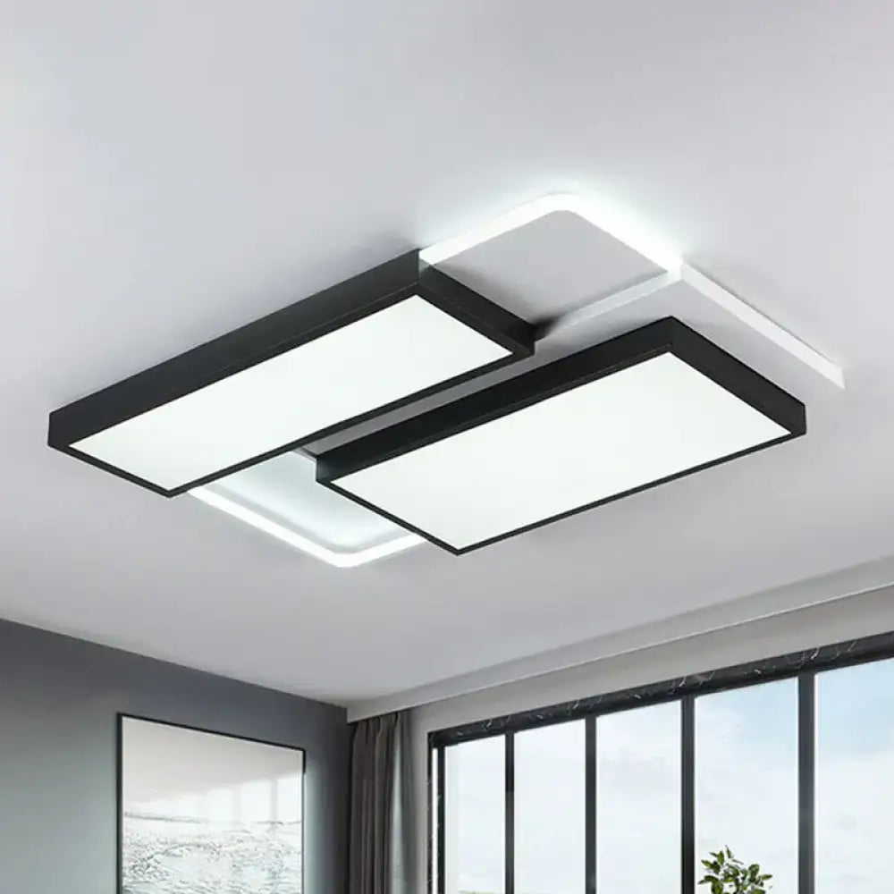 Black Splicing Ceiling Light flush mount black frames with white diffusers Decorbites on Tampa Home & Garden Store